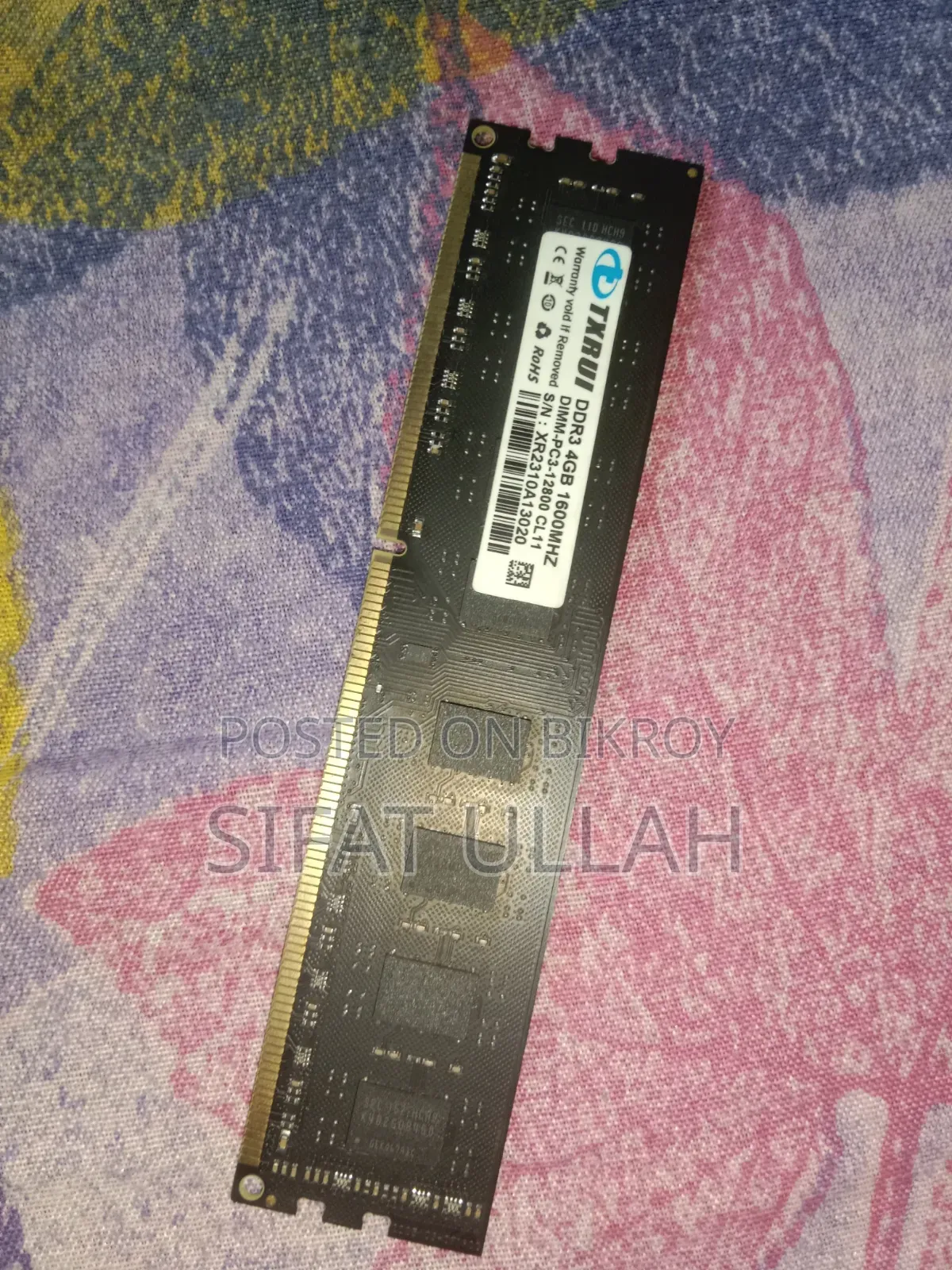 Txru Ddr3 4gb 1600mhz Desktop Ram