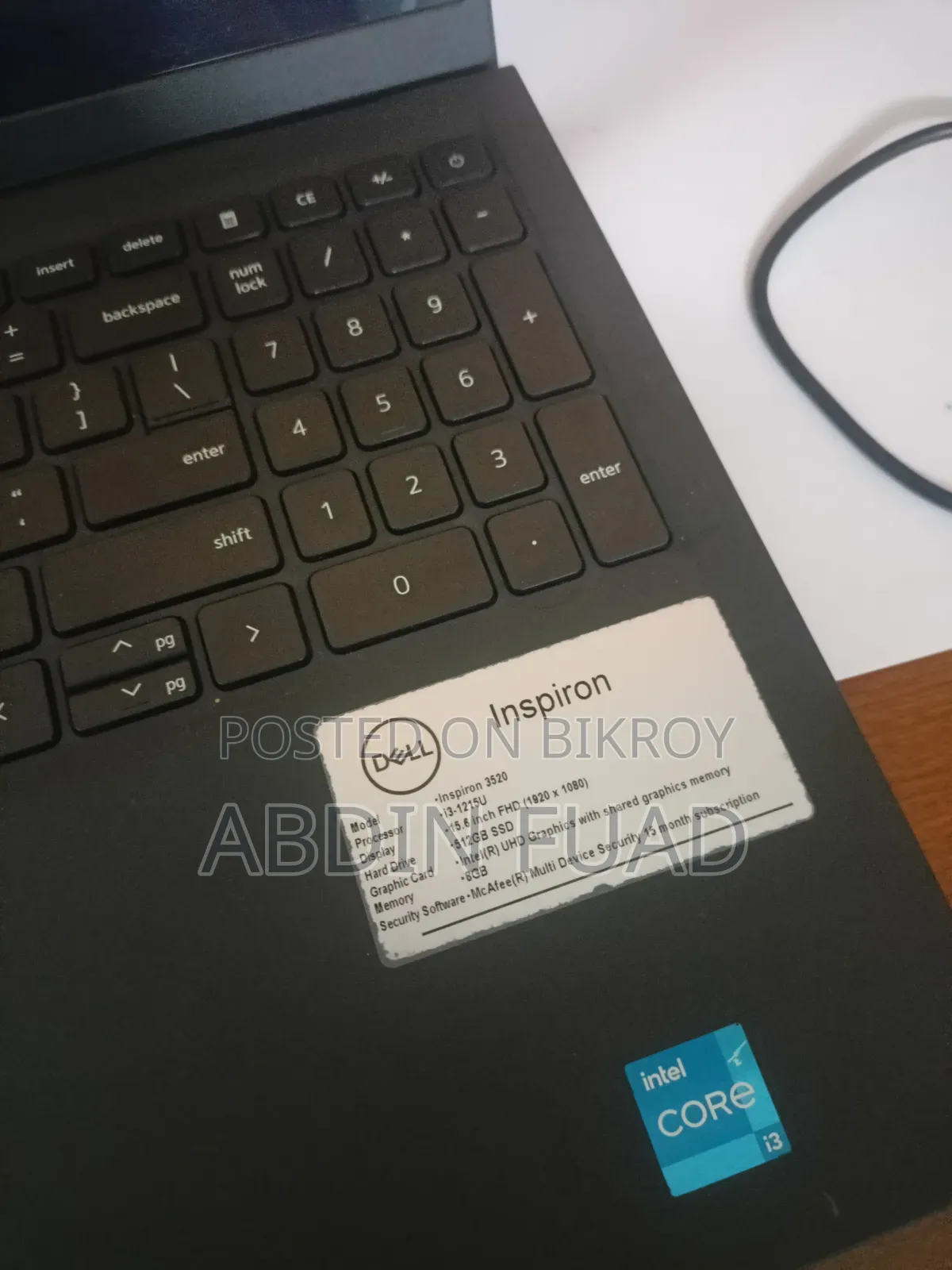 Laptop Dell Inspiron 15 3520 8GB Intel Core I3 SSD 512GB