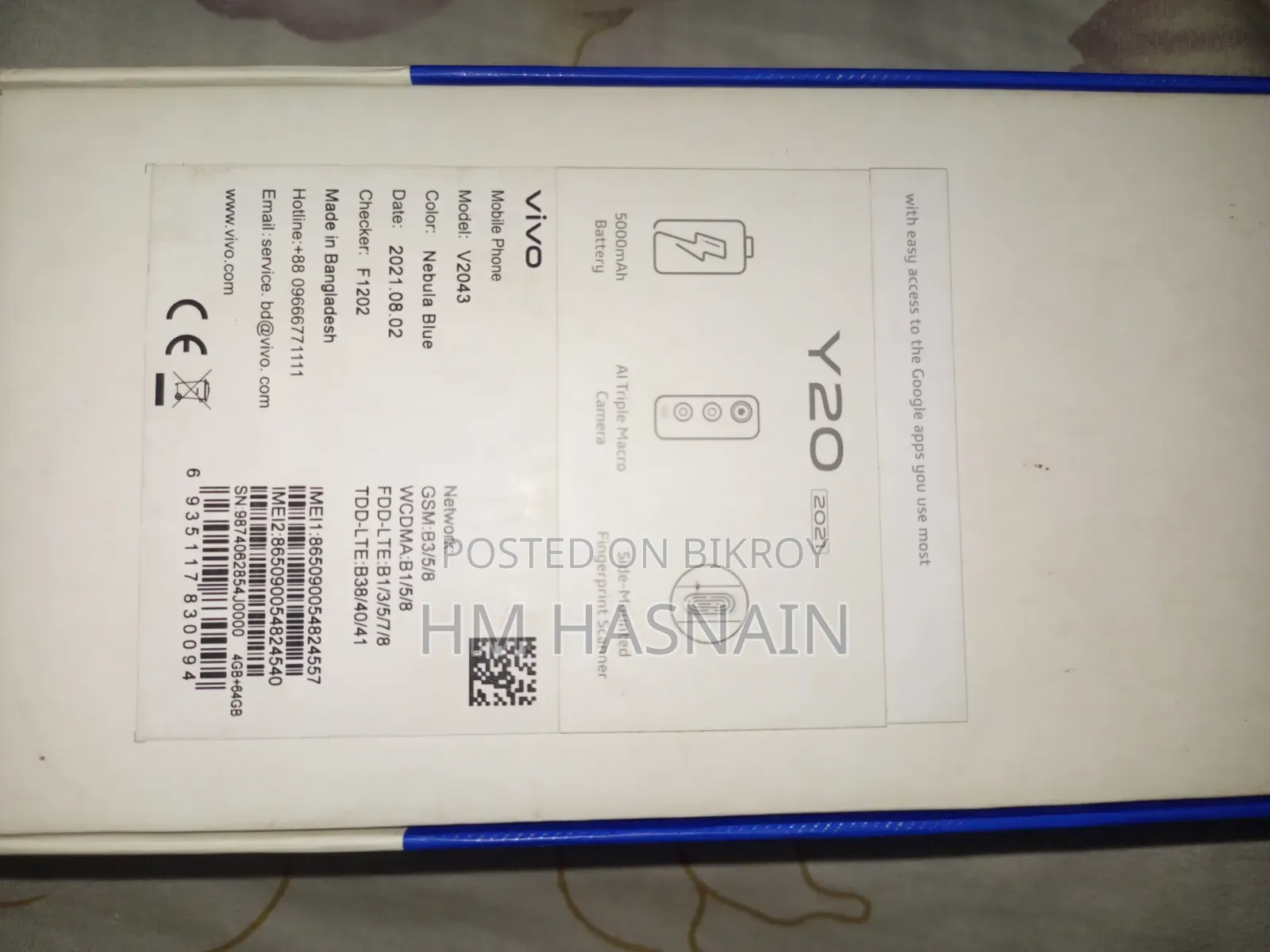 Vivo Y20 64 GB Blue