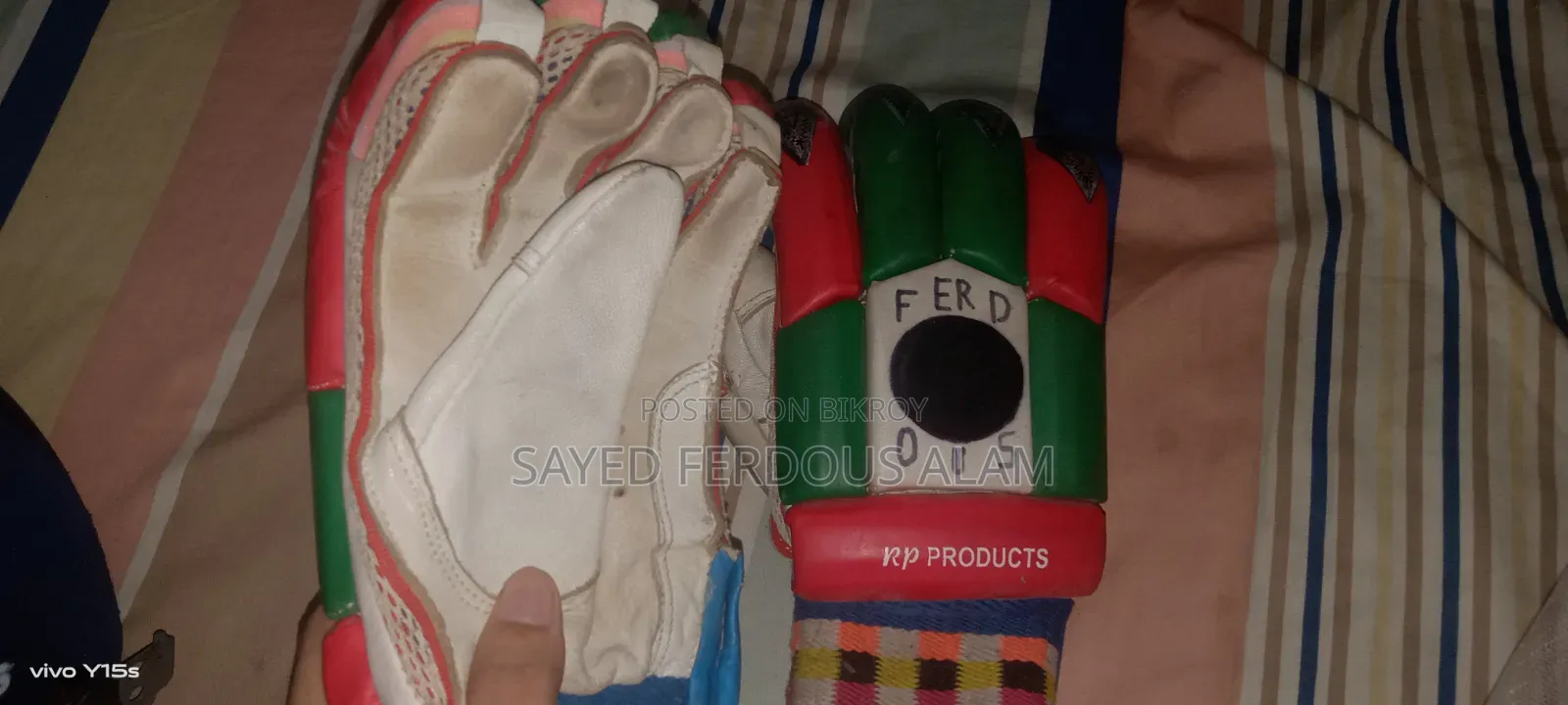 Helmet and Gloves for Cricket