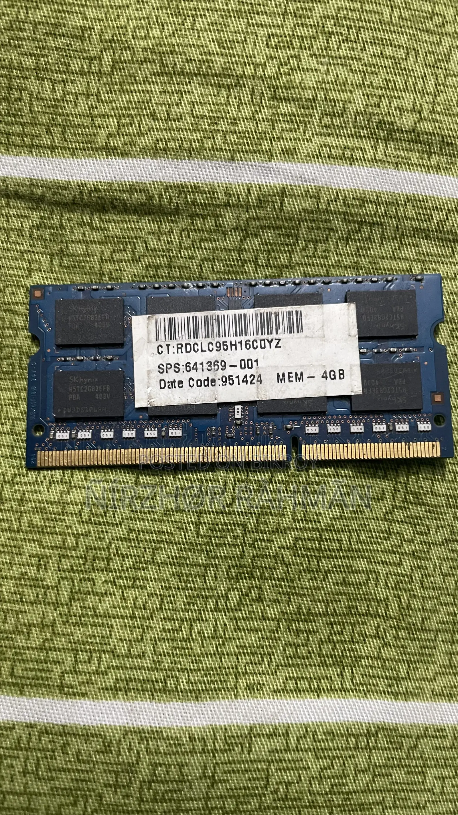 SKhynix 4gb 2Rx8 Laptop Ram