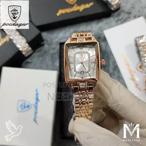 পোয়েদাগর ৭৮৫ লাক্সারি ক্রিস্টাল রেক্ট্যাঙ্গুলার কোয়ার্টজ উইমেন্স ওয়াচ | ৪ কালারস