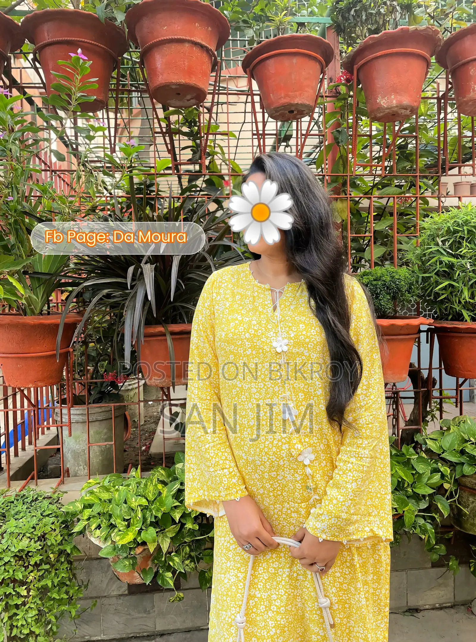 Premium Yellow Floral Printed Kurti | Handwork Pearl Detailing