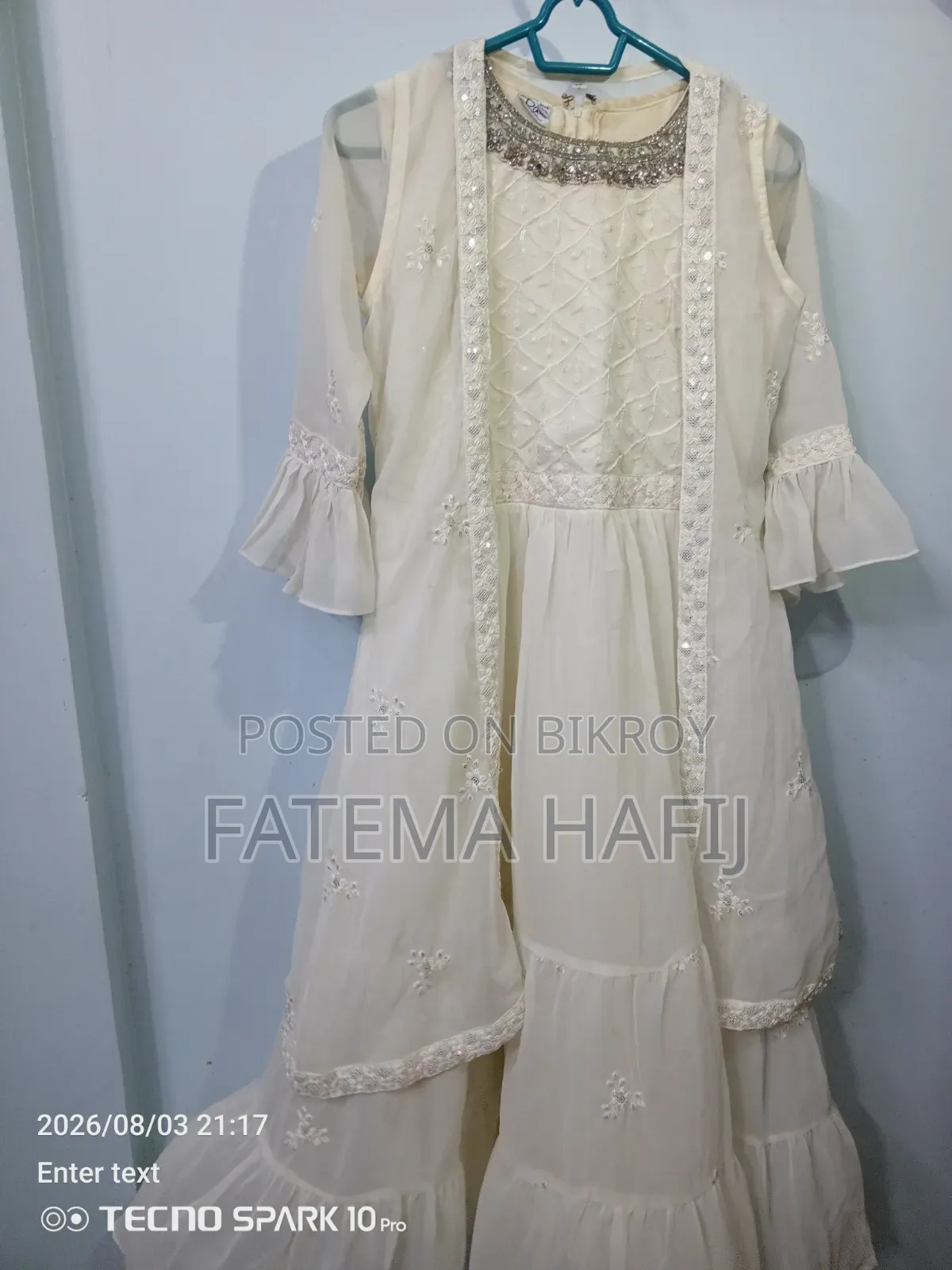 Original Indian White Party Dress With Coat