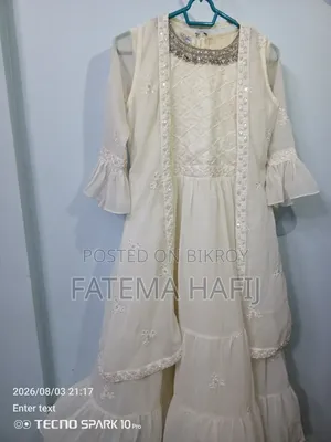 Original Indian White Party Dress With Coat