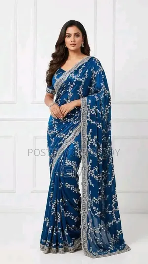 Indian Georgette Sharee With Blouse Piece