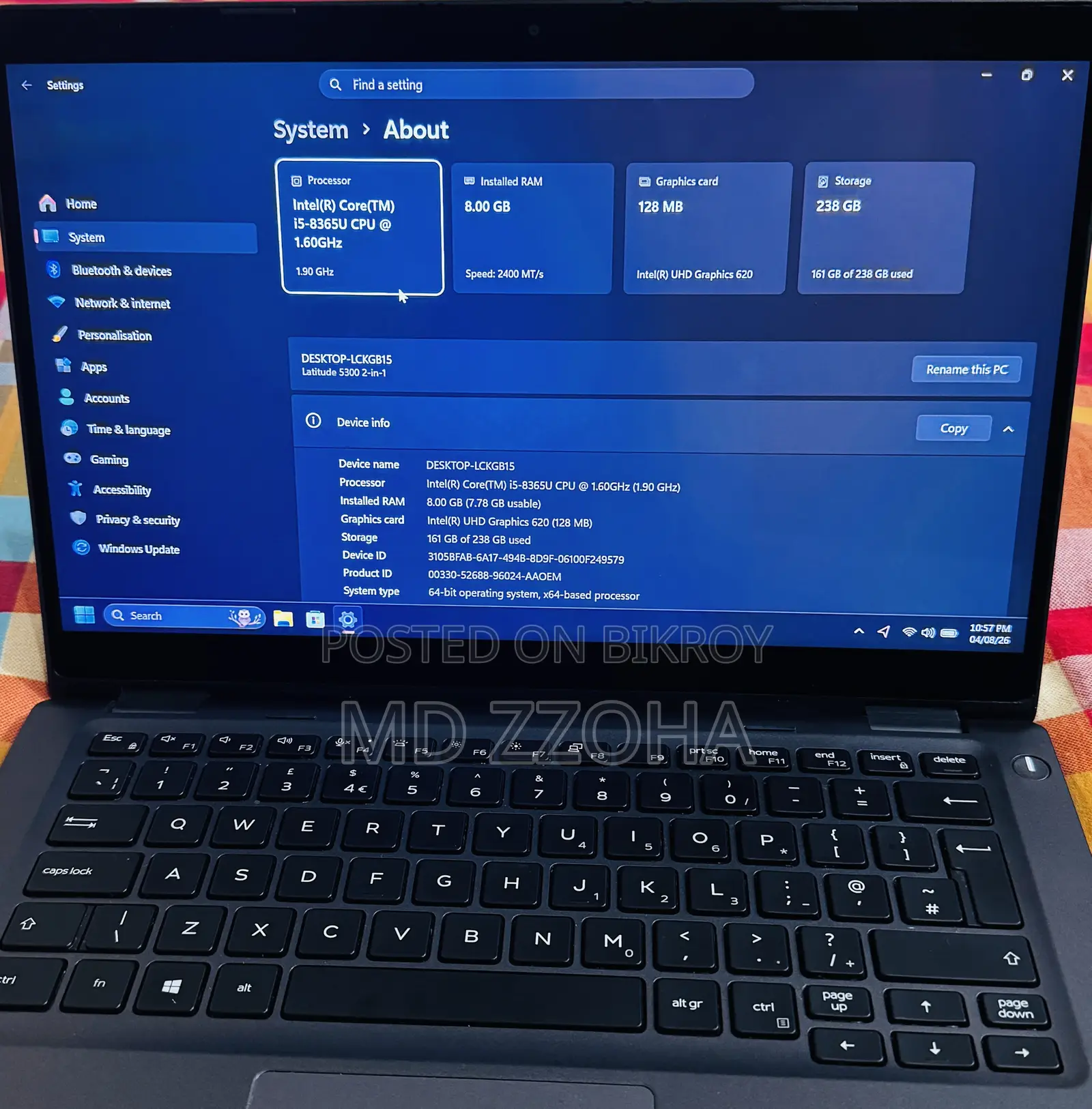 Laptop Dell Latitude 5300 8GB Intel Core I5 SSD 256GB