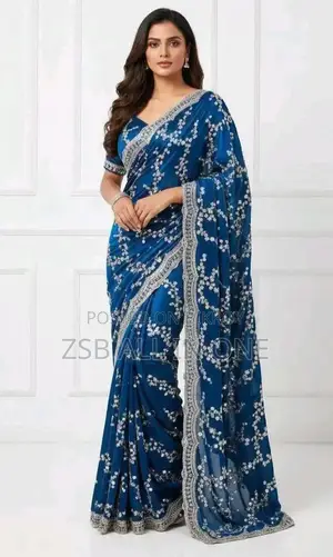 Indian Georgette Sharee With Blouse Piece