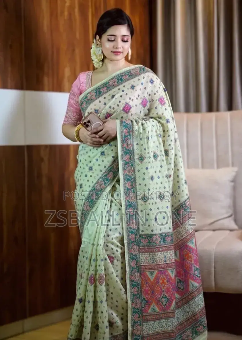 Cotton Skin Print Sharee With Blouse Piece