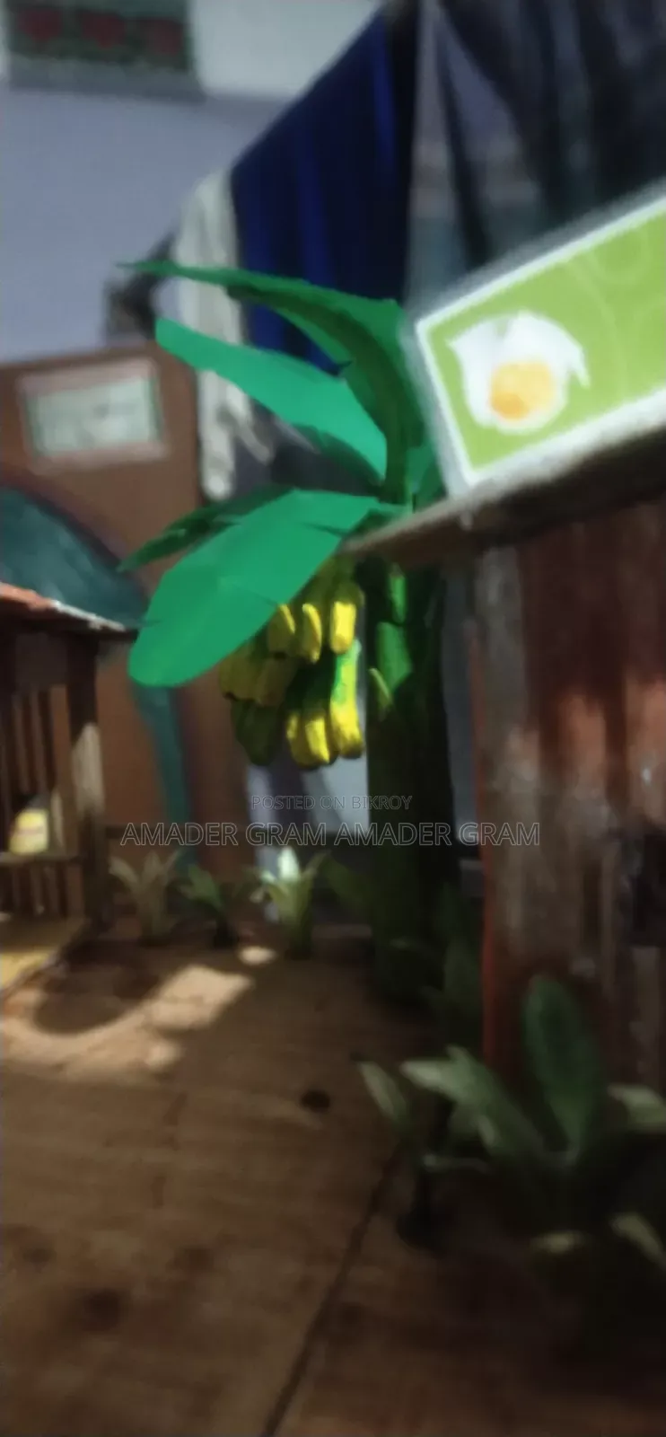 হাতেতৈরি শো-পিস, গ্রামীণ দৃশ্য, বাঁশের তৈরি ঘর, ঘর সাজানোর জিনিস, হোম ডেকর