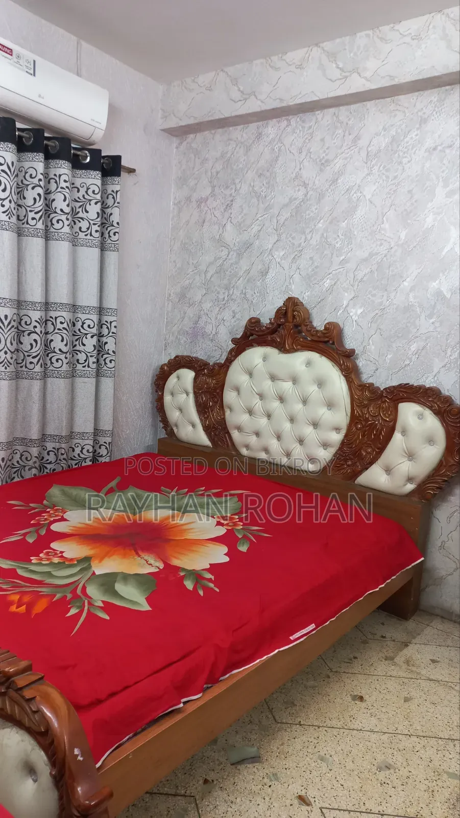 King Size Mehegoni Wood Bed