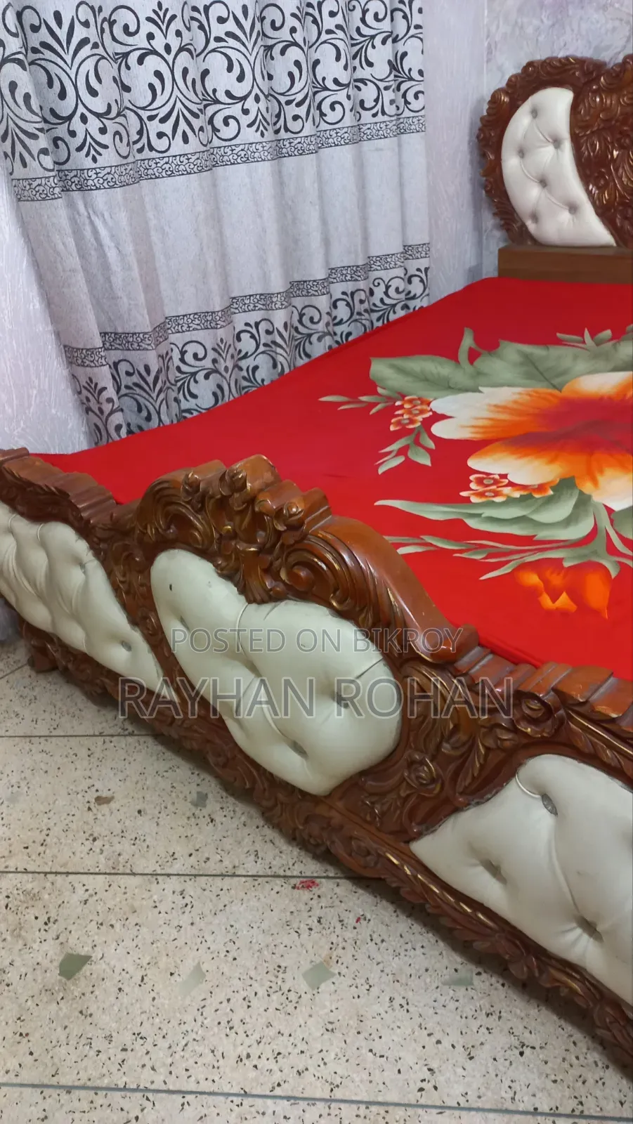 King Size Mehegoni Wood Bed