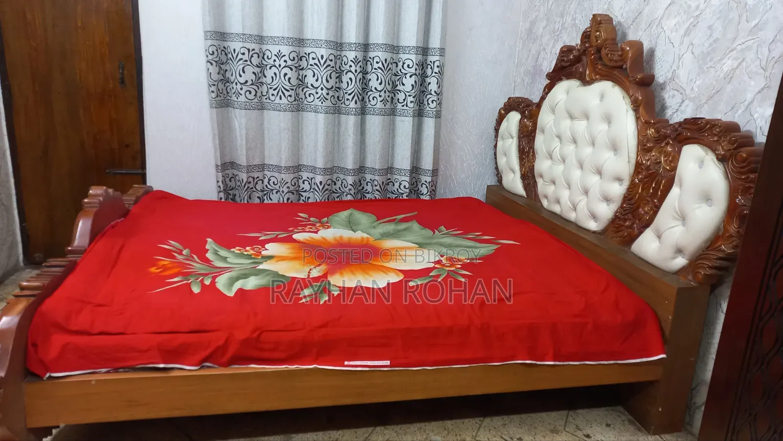 King Size Mehegoni Wood Bed