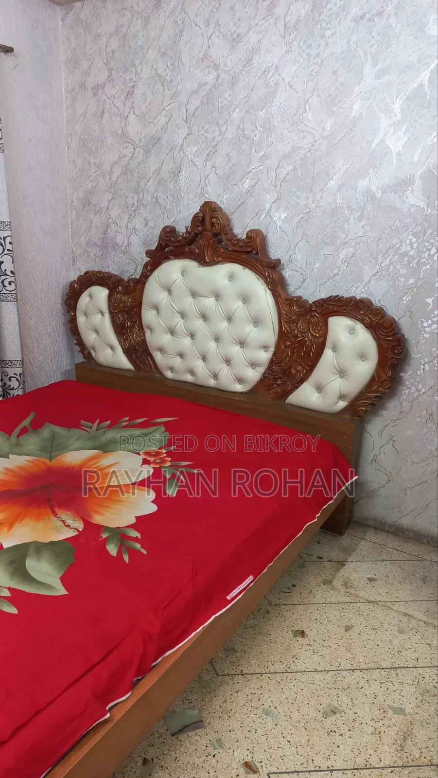 King Size Mehegoni Wood Bed