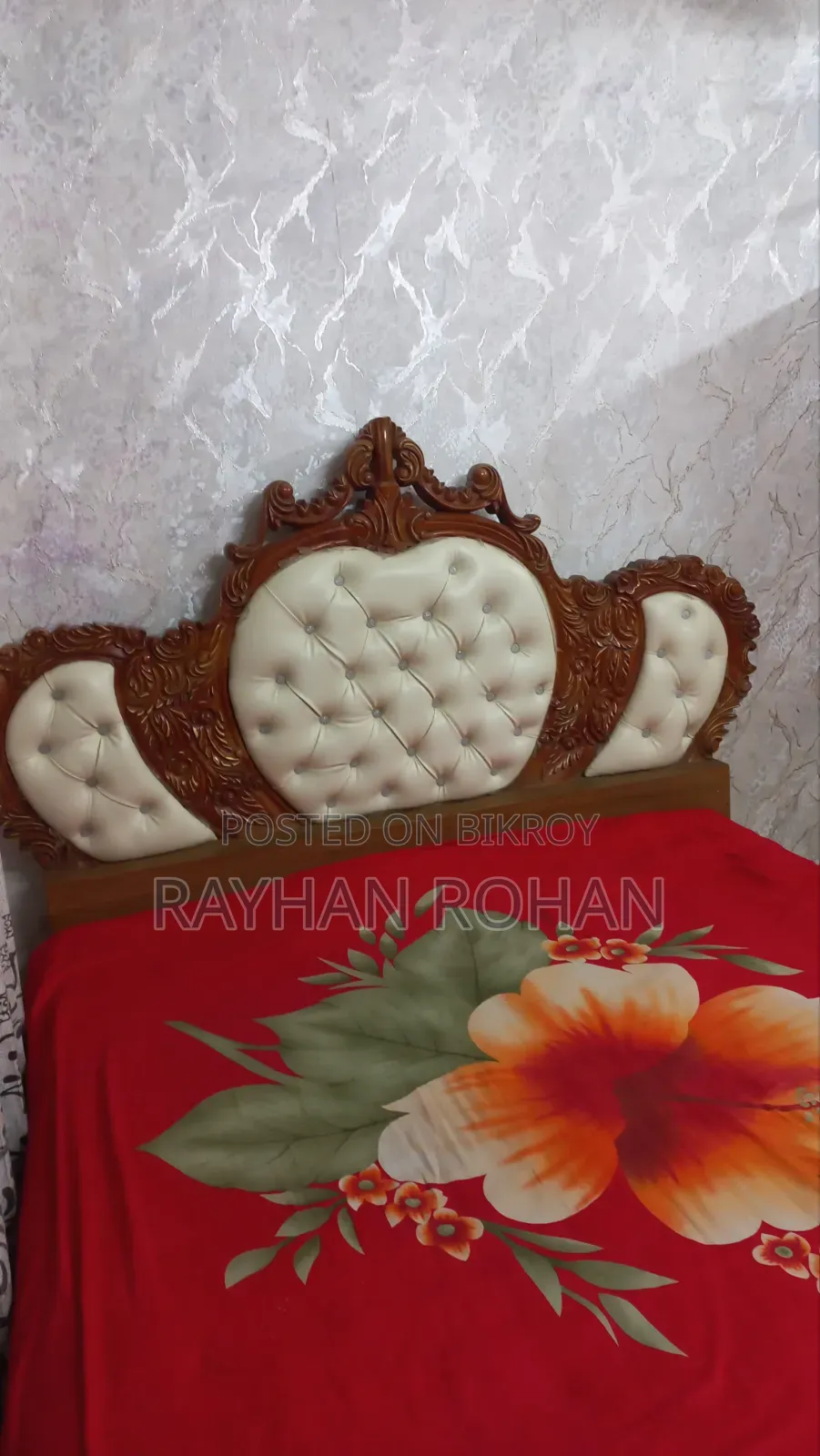 King Size Mehegoni Wood Bed