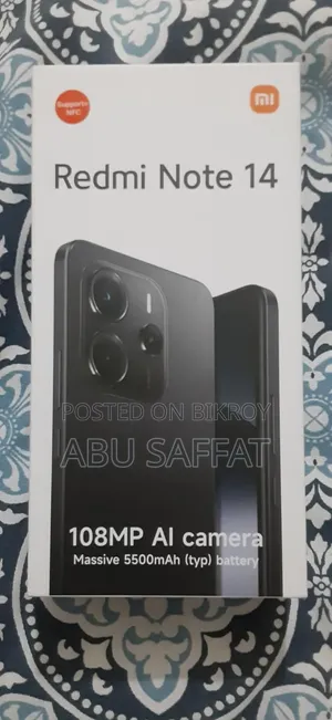 New Xiaomi Redmi Note 14 4G 256 GB Black