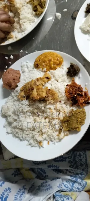 Khichuri, Fried Egg, Vorta Rice, Khud Rice.