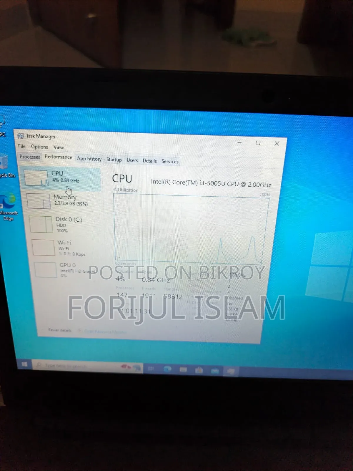 Laptop Lenovo IdeaPad 320 4GB Intel Core I3 HDD 500GB