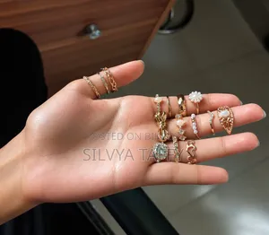 15 PCS Zinc Alloy Golden Elegant Ring Set