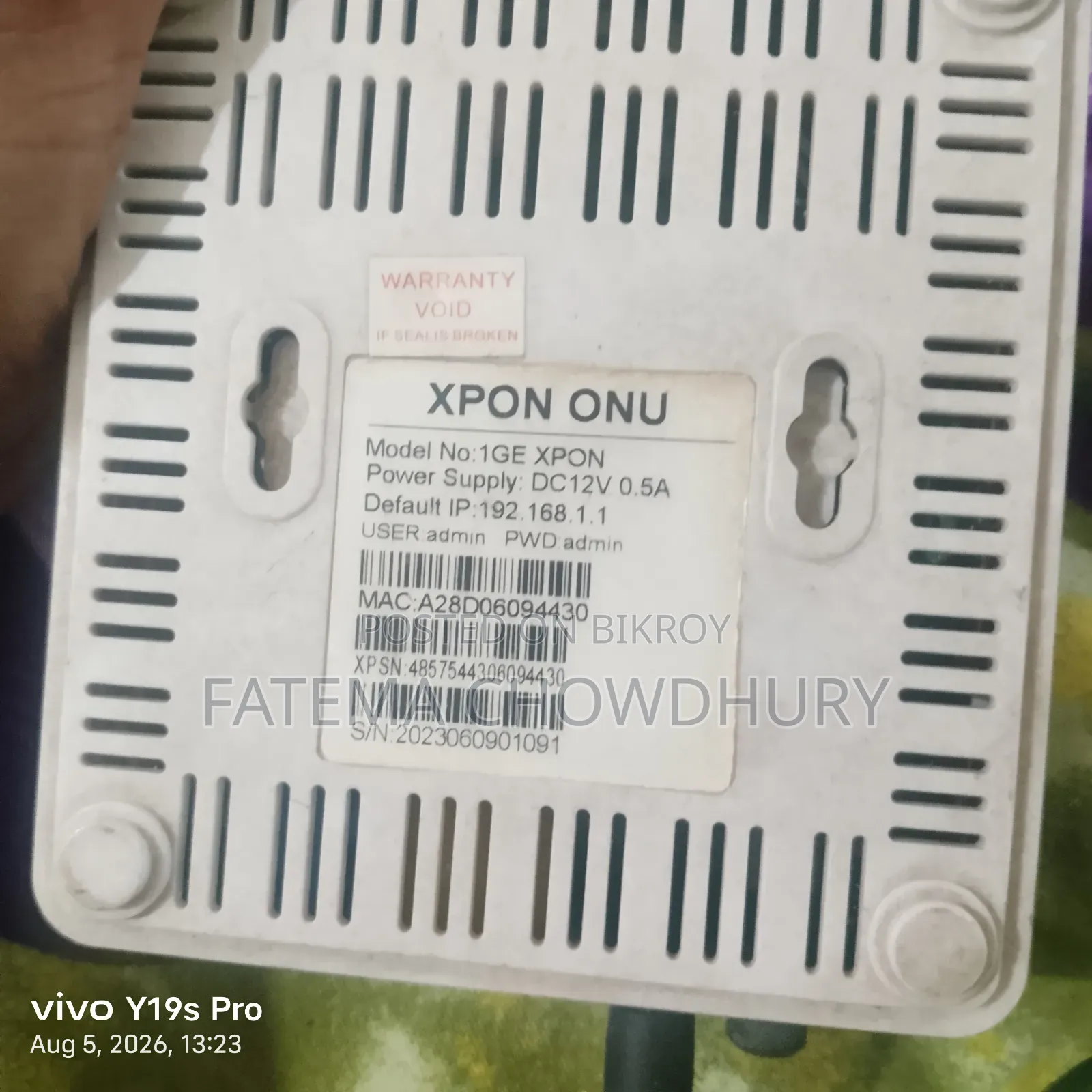 Mi Router 4c and Xpon Onu