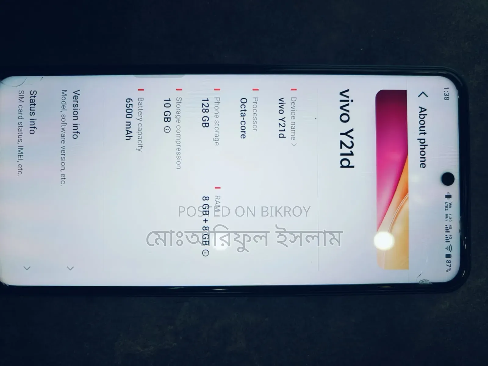 Vivo Y21 128 GB Purple