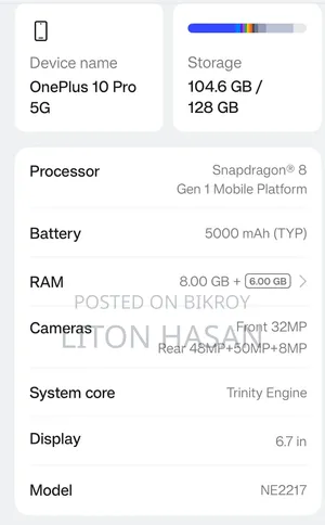 OnePlus 10 Pro 128 GB Black