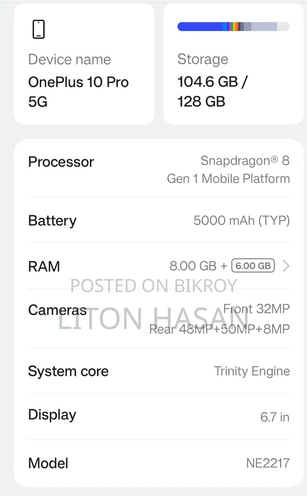 OnePlus 10 Pro 128 GB Black