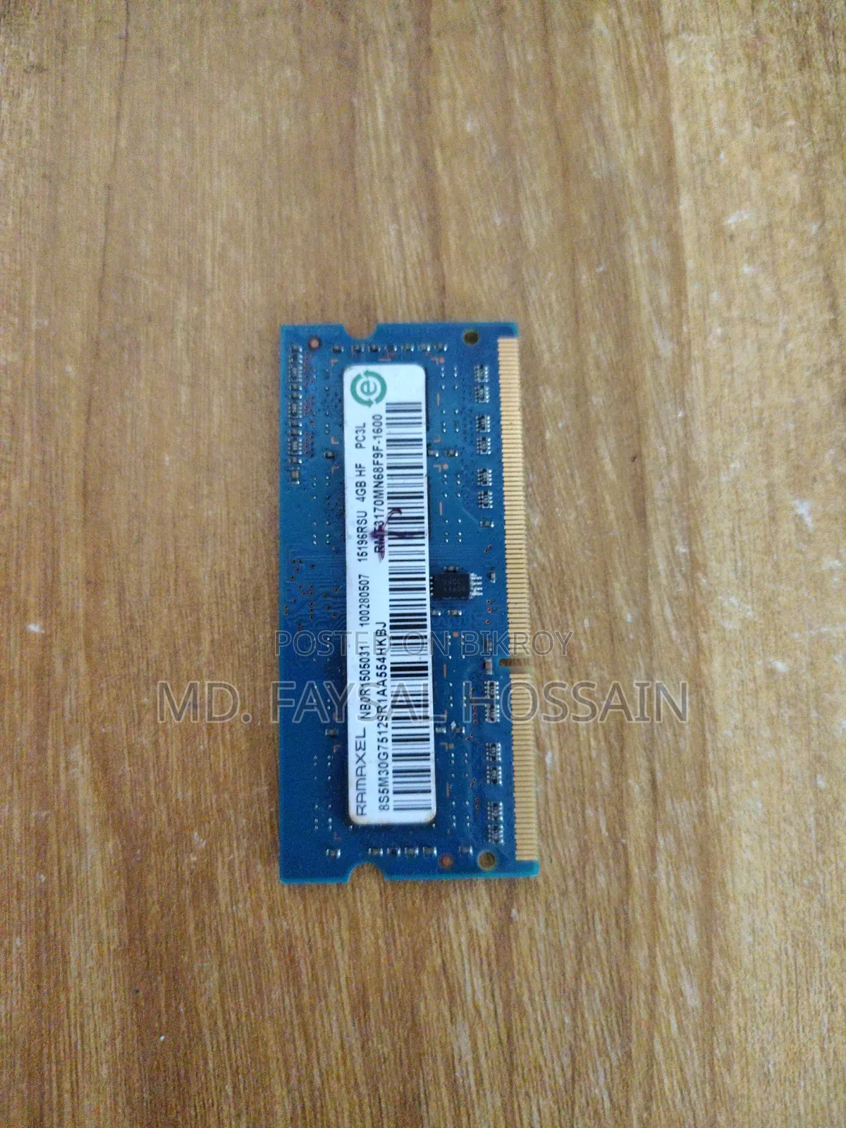 র‍্যাম্যাক্সেল ৪জিবি ডিডিআর৩ ল্যাপটপ র‍্যাম