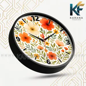কারানা ফ্যাশন (KW18) ১২ ইঞ্চি ব্লুমিং ফ্লোরাল ওয়াল ক্লক