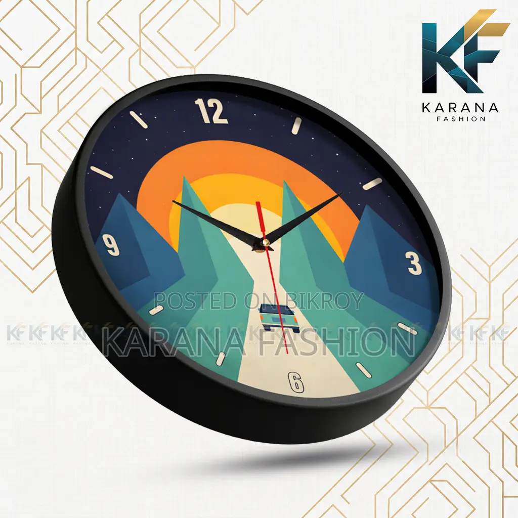 কারানা ফ্যাশন (KW19) ১২-ইঞ্চি সানসেট রোড ট্রিপ ওয়াল ক্লক