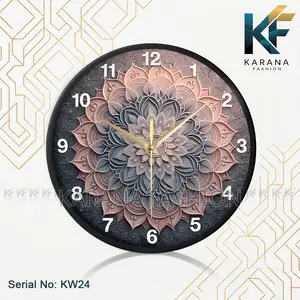 কারানা ফ্যাশন (KW24) ১২-ইঞ্চি থ্রিডি মান্ডালা আর্ট ওয়াল ক্লক