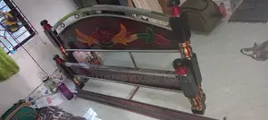 Steel and Mahogany Wood Bed