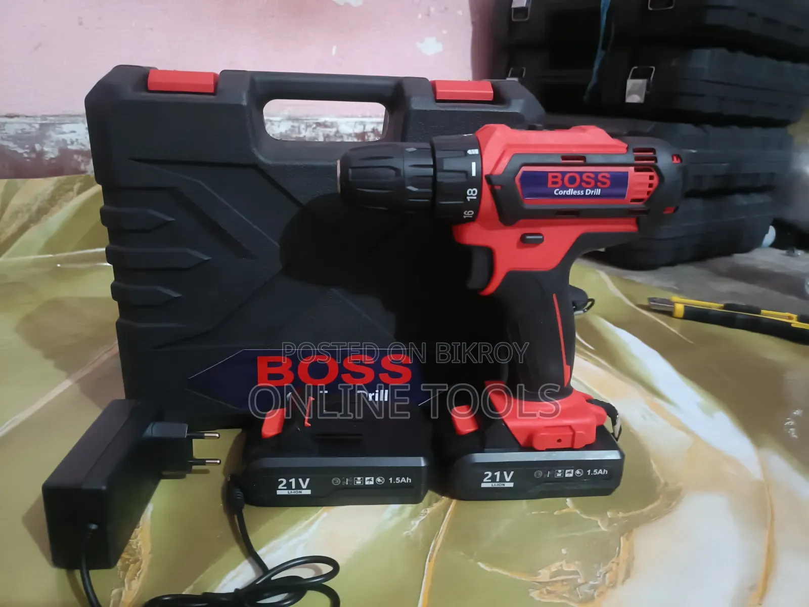 Cordless Drill Machine 21 Volt Double Battery Boss