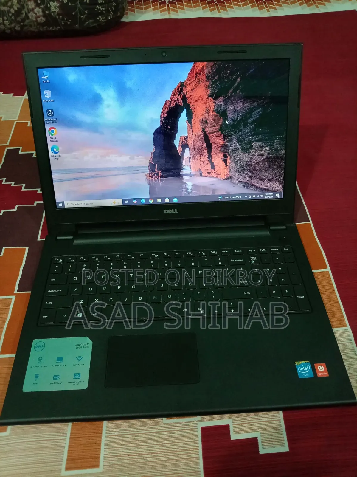 ল্যাপটপ ডেল ইন্সপায়রন ১৫ ৪জিবি ইন্টেল সেলরন এইচডিসি ৫০০জিবি