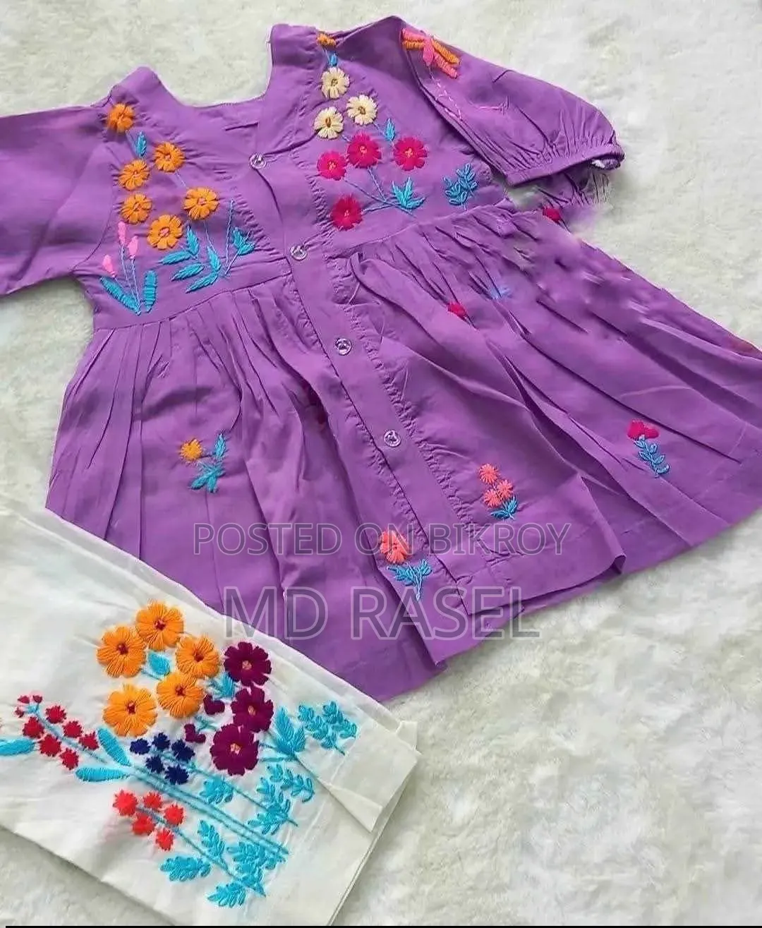 Hand Embroidered Baby Dress (0–12 Years)