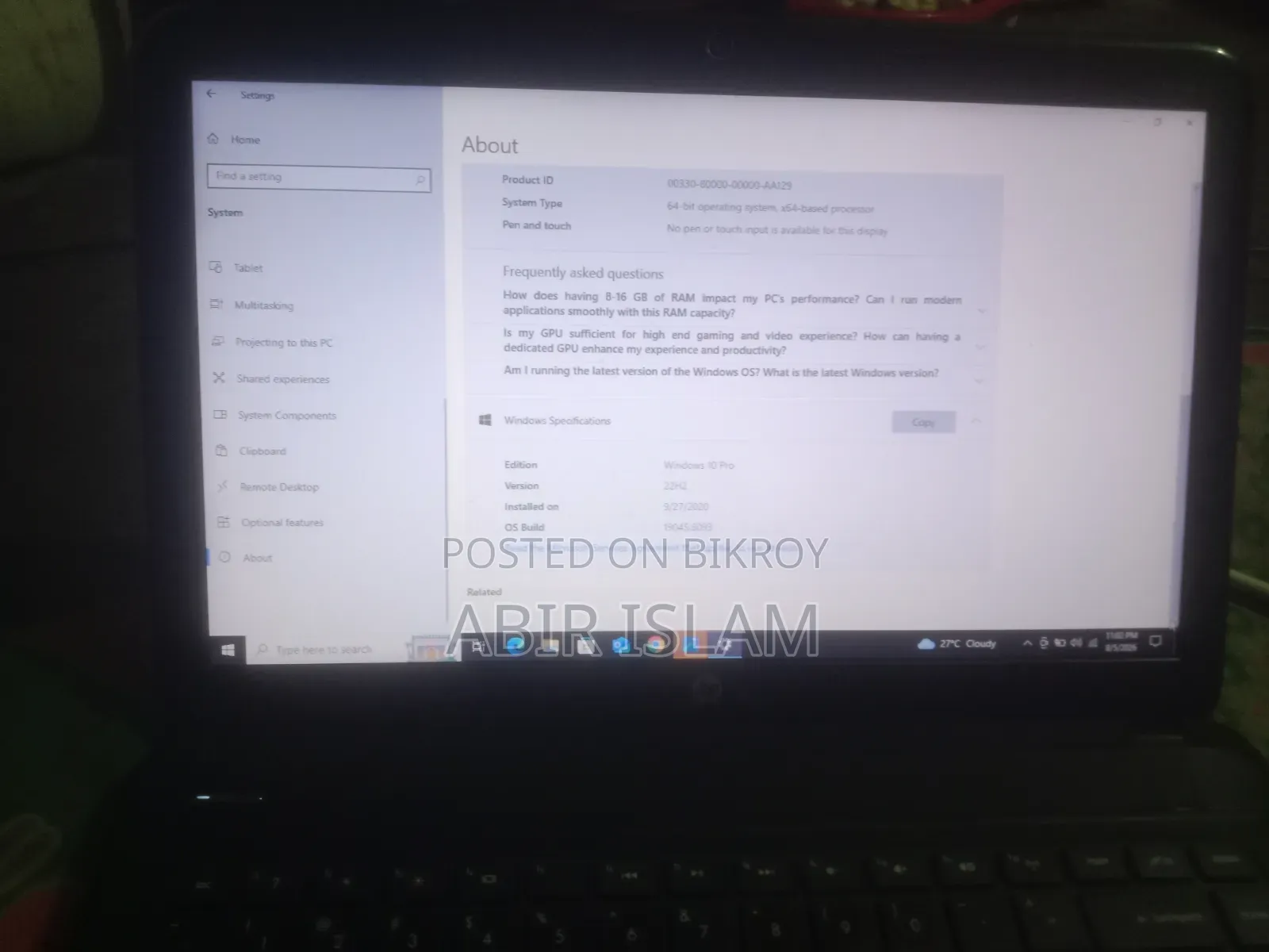 Laptop HP 15s 8gb Intel Core I3 Hdd+ssd 500gb