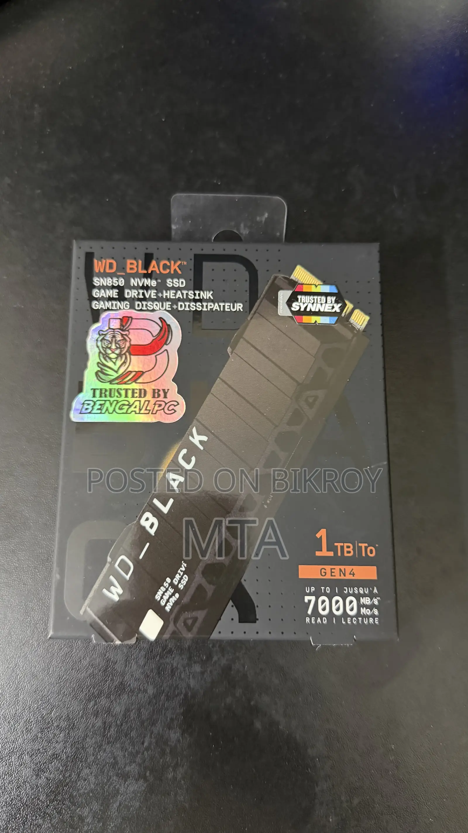 WD Black SN850 NVMe 1TB SSD Gen4 PCIe With Heatsink and DRAM
