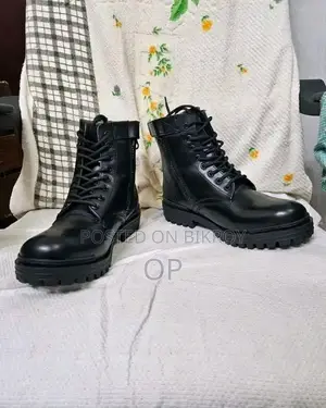 Premium Black Combat Boots for Men | High Ankle Lace-Up Boots