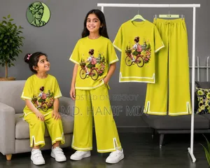 Stylish Girls Half Sleeve T-Shirt Pant Set