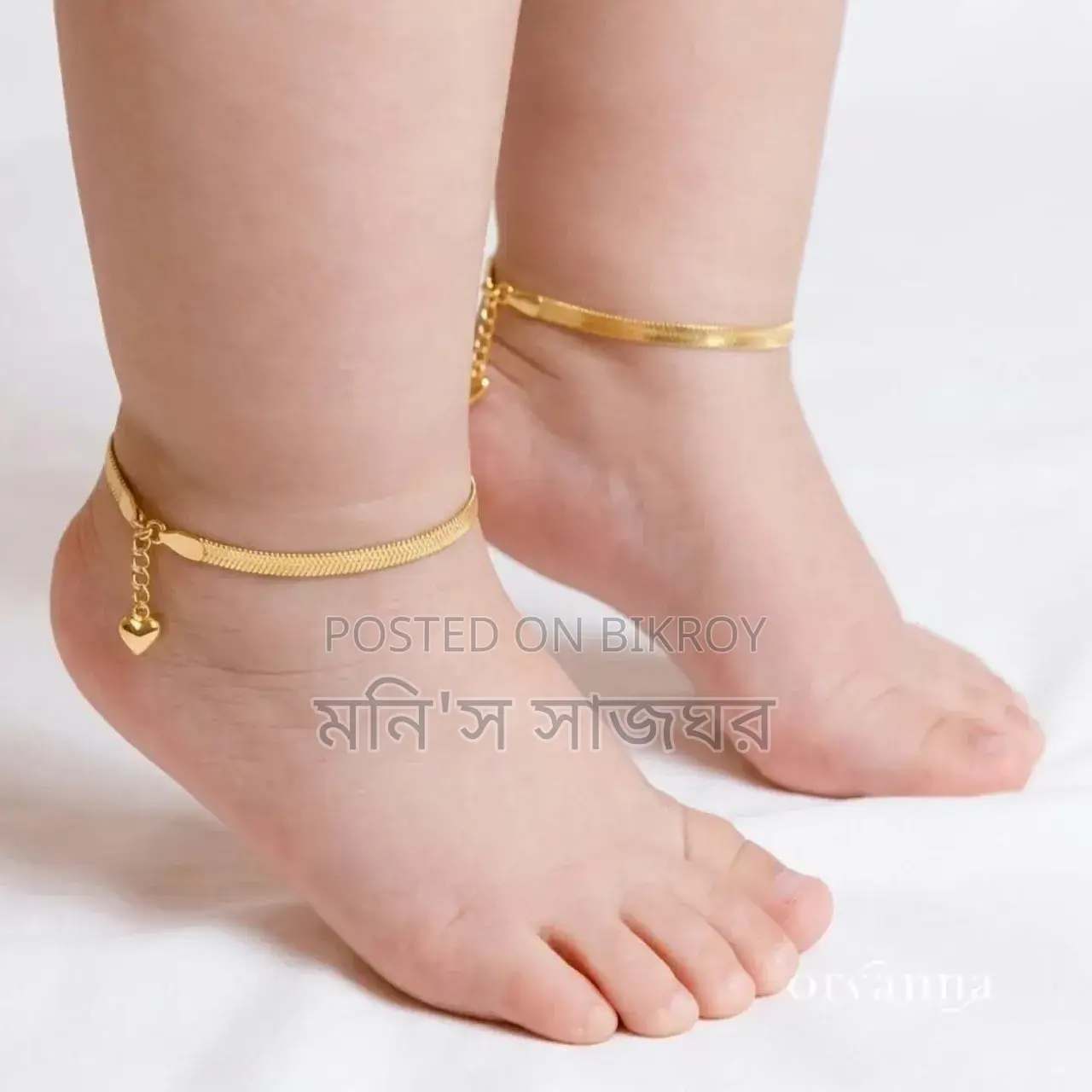 SS Snake Blade Chain Baby Anklet