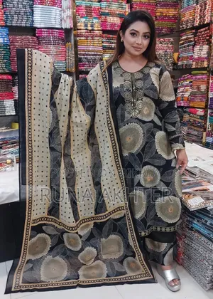 Unstitched Cotton Boutique Three Piece for Woman