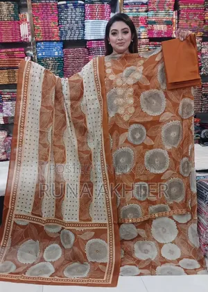 Unstitched Cotton Three Piece for Woman