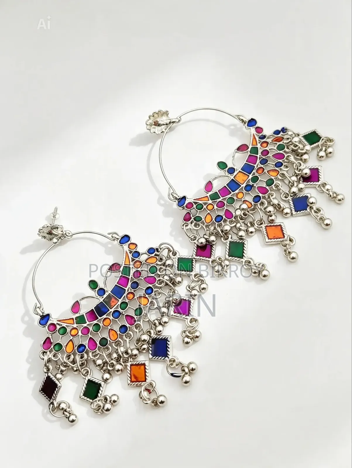 Rainbow Jhumka Earrings