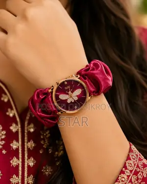 Chic, Soft Stylish: Premium Scrunchie Quartz Watch for Women