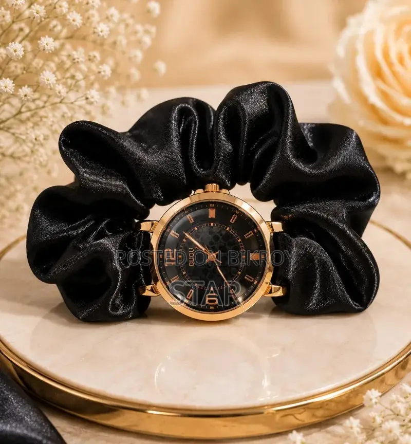 Chic, Soft Stylish: Premium Scrunchie Quartz Watch for Women