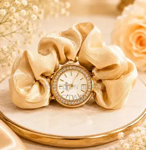 Chic, Soft Stylish: Premium Scrunchie Quartz Watch for Women