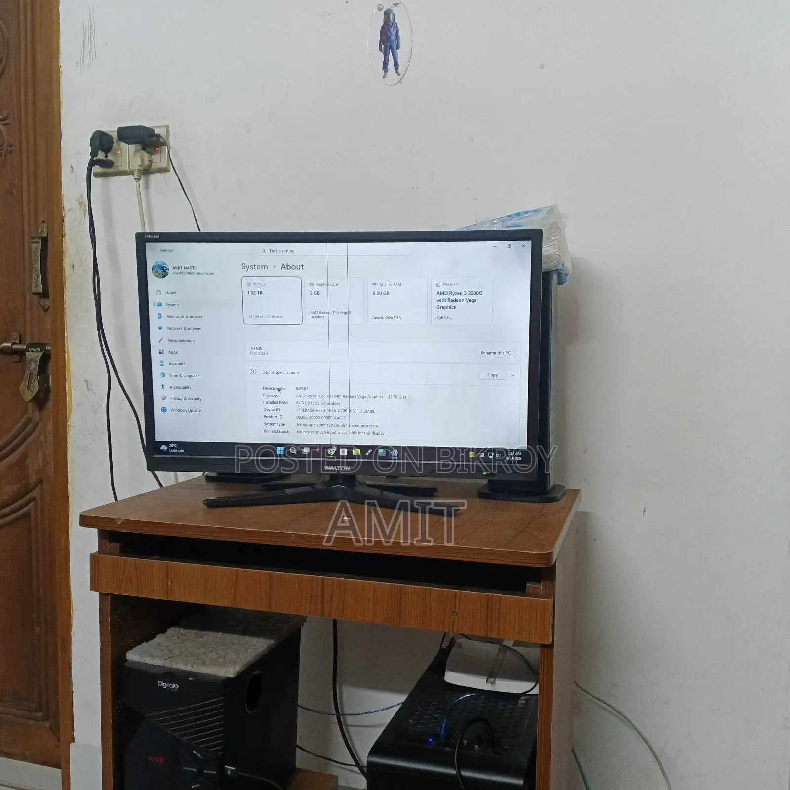 Desktop Computer Gigabyte GA-H110MSTX-HD3-ZK 8GB AMD Ryzen 3 1TB SSD