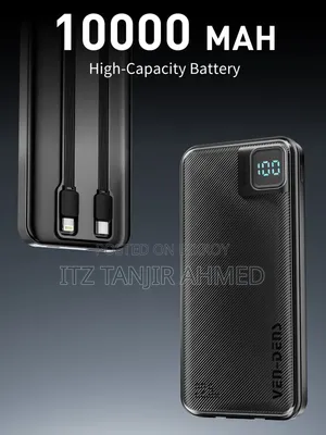 10000mAh Power Bank 22.5W Fast Charging With Cable LED Display