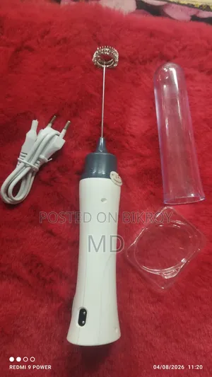 Rechargeable Electric Coffee Milk Frother + Charger Cable