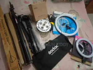 Used Only 1 Day Godox TL-5 Holder Softbox + Ring Light + Tripod